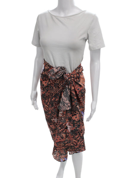 Ulla Johnson Women Wrap Skirt Multicolor Floral Tie Bohemian Size One Size
