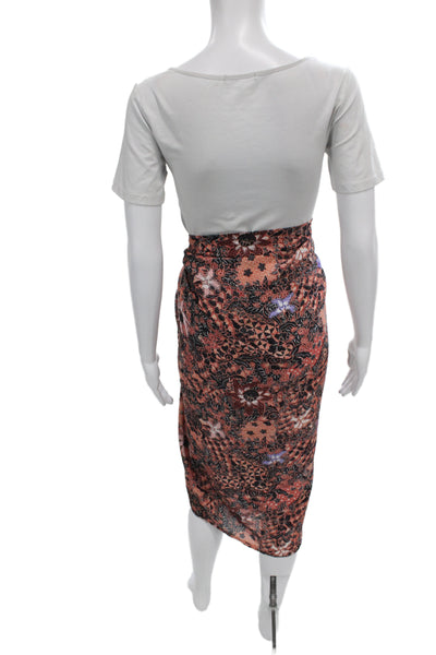 Ulla Johnson Women Wrap Skirt Multicolor Floral Tie Bohemian Size One Size