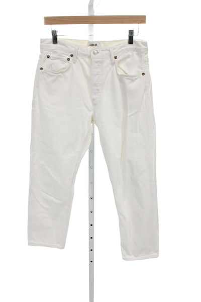 Agolde Women White Straight Jeans High Rise Cotton Casual Size 27