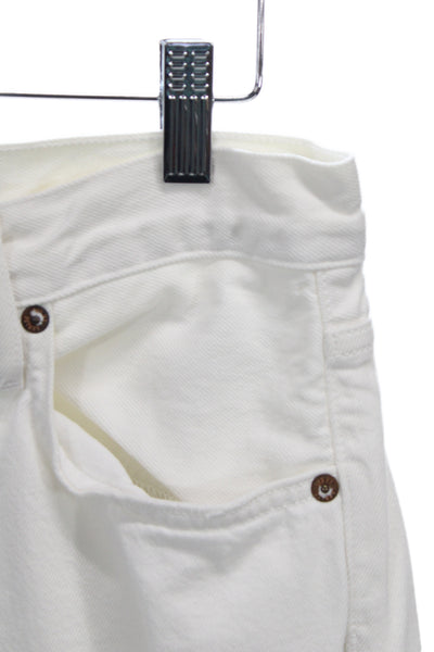 Agolde Women White Straight Jeans High Rise Cotton Casual Size 27