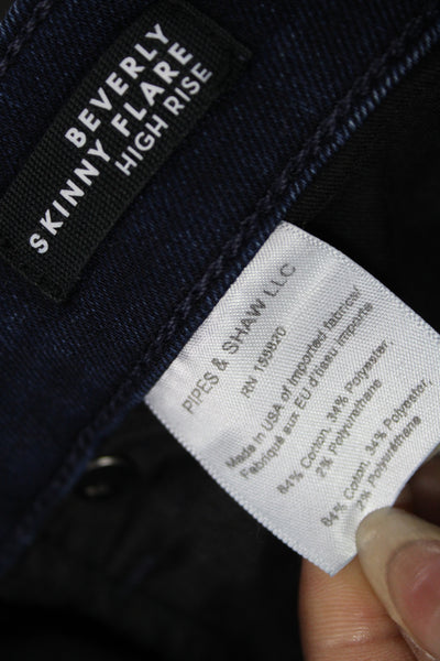 Veronica Beard Women Flared Jeans Blue Cotton High Rise 33in Inseam Size 26