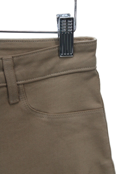 L Agence Womens Cropped High Rise Jeans Beige Cotton Size 27