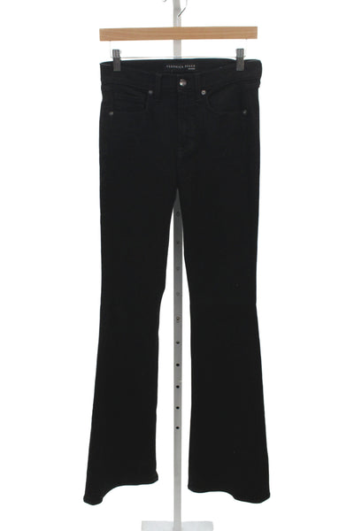 Veronica Beard Womens Flared Black Jeans Cotton Blend High Rise Size 27