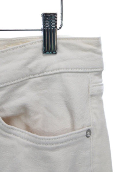 Rag & Bone Women Skinny Ivory Cotton Jeans Button Size 32