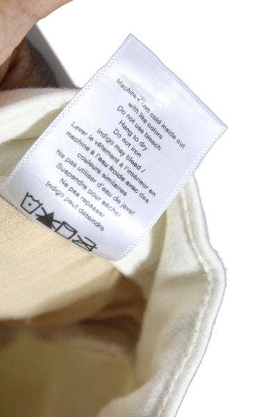 Rag & Bone Women Skinny Ivory Cotton Jeans Button Size 32