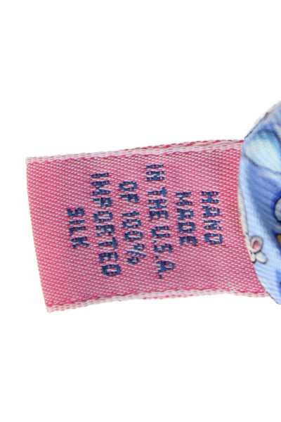 Vineyard Vines Mens Silk Novelty Egg Bunny Print Necktie Blue Multi Colored