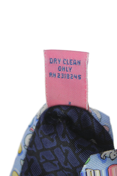 Vineyard Vines Mens Silk Novelty Egg Bunny Print Necktie Blue Multi Colored
