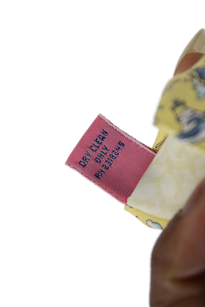Vineyard Vines Mens Silk Novelty Boat Print Necktie Yellow Blue