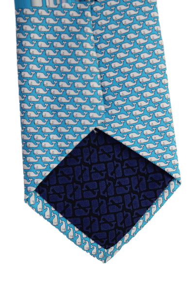 Vineyard Vines Mens Silk Novelty Boat Print Necktie Yellow Blue