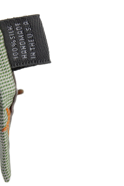 Hickey Freeman Mens Silk Stars Print Necktie Green Orange