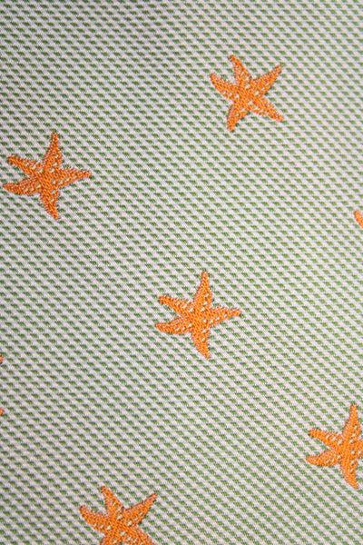 Hickey Freeman Mens Silk Stars Print Necktie Green Orange