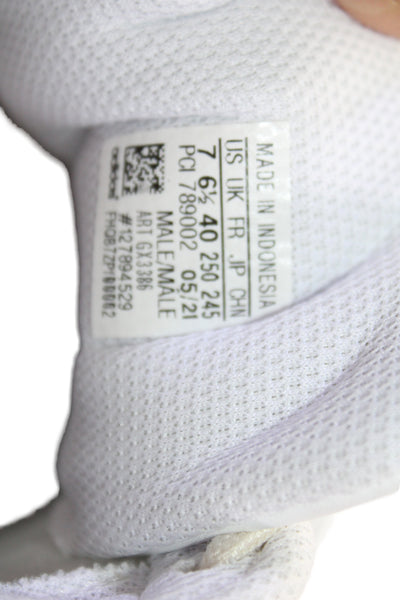 Adidas Mens Leather Lace Up Low Top Superstar Sneakers White Size 7