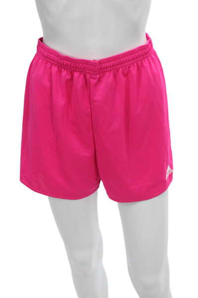 Adidas Womens Athletic Pink Recycled Polyester Drawstring Shorts Size L