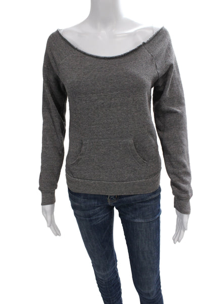 Alternative Earth Womens Pullover Sweatshirt Gray Long Sleeve Size XS