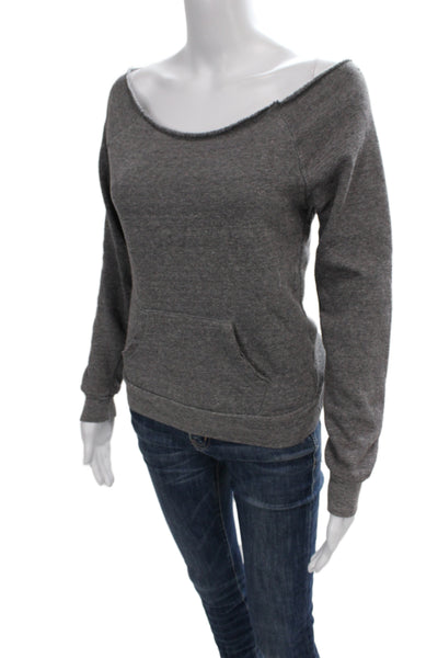 Alternative Earth Womens Pullover Sweatshirt Gray Long Sleeve Size XS