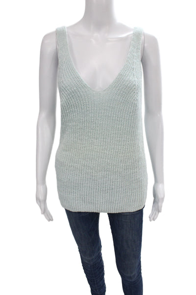 Madewell Womens Green V Neck Basic Tank Cotton Size XL