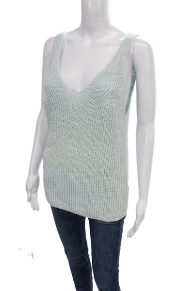 Madewell Womens Green V Neck Basic Tank Cotton Size XL