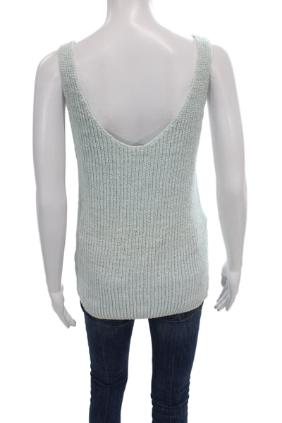 Madewell Womens Green V Neck Basic Tank Cotton Size XL