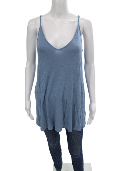 Vintage Havana Women Camisole Blue V-Neck Sleeveless Cotton Size M