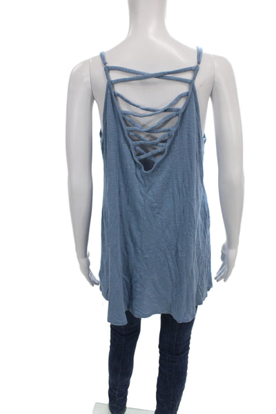 Vintage Havana Women Camisole Blue V-Neck Sleeveless Cotton Size M