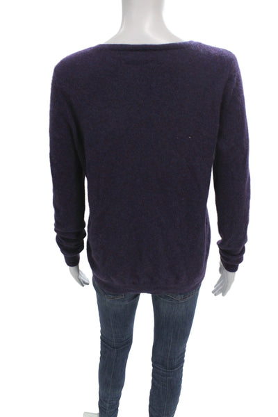 C by Bloomingdales Women Purple V-Neck 100% Cashmere Pullover Size XL