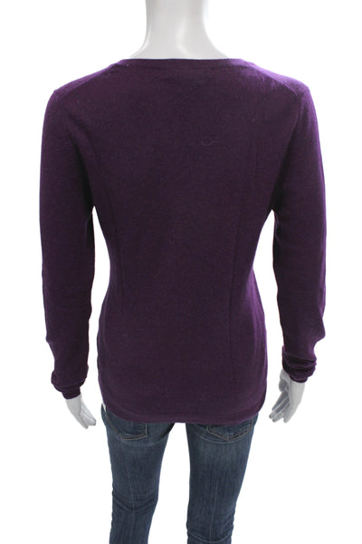 Cashmere By Bloomingdales Women V-Neck Purple 100% Cashmere Pullover Size M