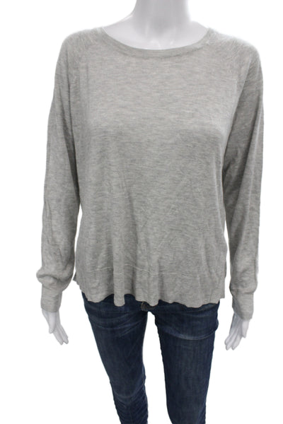 Zara Womens Pullover Sweater Gray Viscose Round Neck Long Sleeve Casual Size M