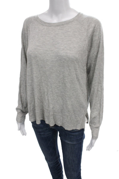 Zara Womens Pullover Sweater Gray Viscose Round Neck Long Sleeve Casual Size M