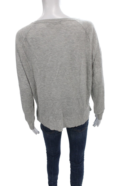 Zara Womens Pullover Sweater Gray Viscose Round Neck Long Sleeve Casual Size M