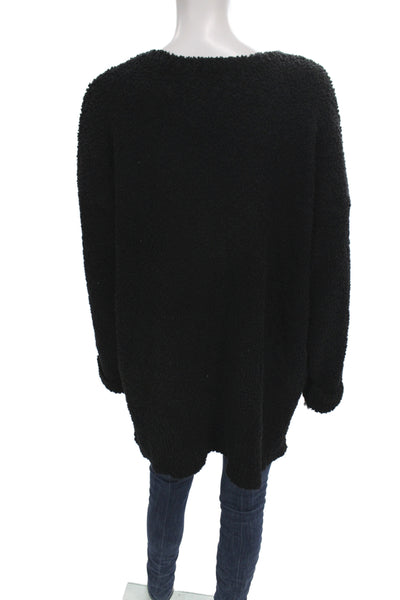 Sanctuary Women Pullover V-Neck Long Sleeve Black Sweater Size 1X