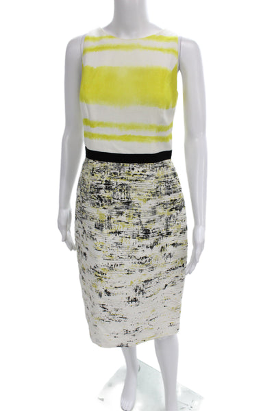Carolina Herrera Womens Sheath Dress Black Sleeveless Midcalf Size 10