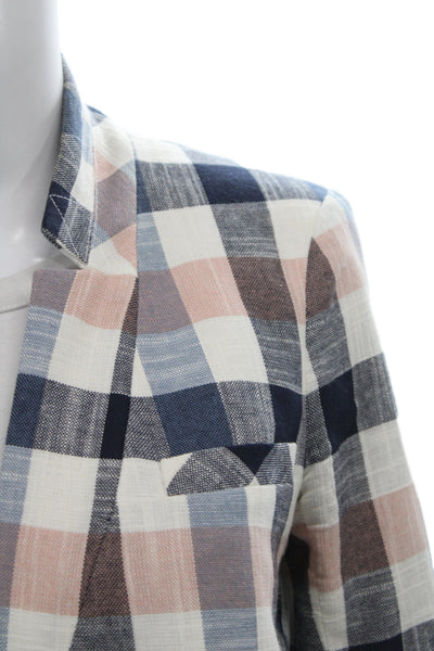 Veronica Beard Women Basic Jacket Plaid Multicolor Button Long Sleeve Size 6