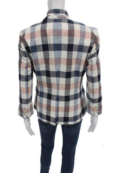 Veronica Beard Women Basic Jacket Plaid Multicolor Button Long Sleeve Size 6