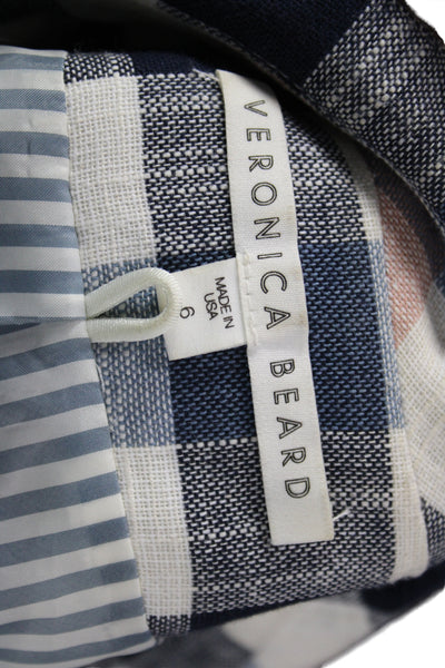 Veronica Beard Women Basic Jacket Plaid Multicolor Button Long Sleeve Size 6