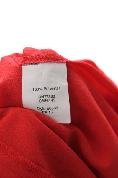 J Crew Women Red V Neck Sleeveless Basic Blouse Polyester Summer Size 6