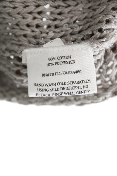 Eileen Fisher Womens Gray Cotton Sleeveless Pullover Scoop Neck Size M