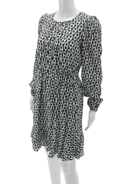 Boden Women Fit & Flare Dress Green Long Sleeve Knee Length Size 6