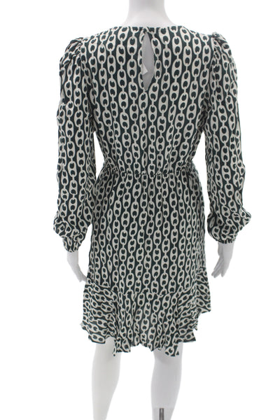 Boden Women Fit & Flare Dress Green Long Sleeve Knee Length Size 6