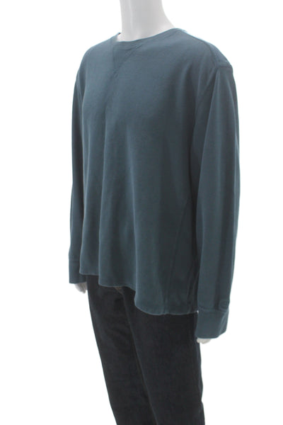 Timberland Mens Clothing Blue Pullover Sweatshirt Cotton Long Sleeve Size 2XL