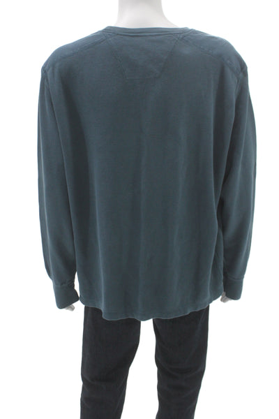 Timberland Mens Clothing Blue Pullover Sweatshirt Cotton Long Sleeve Size 2XL
