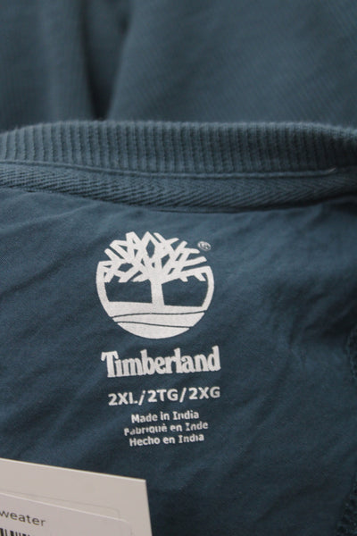 Timberland Mens Clothing Blue Pullover Sweatshirt Cotton Long Sleeve Size 2XL