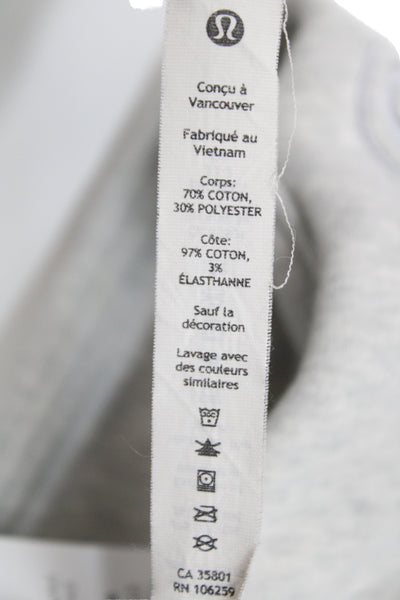 Lululemon Womens High Neck Zip Pullover Hoodie Gray 70% Cotton Size XS