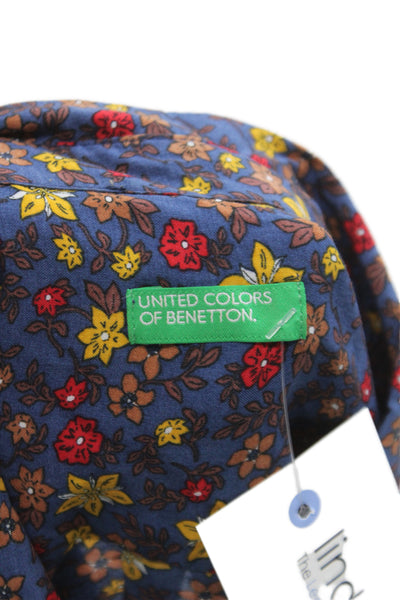 United Colors of Benetton Women Floral Cotton Button-Up Long Sleeve Size XL