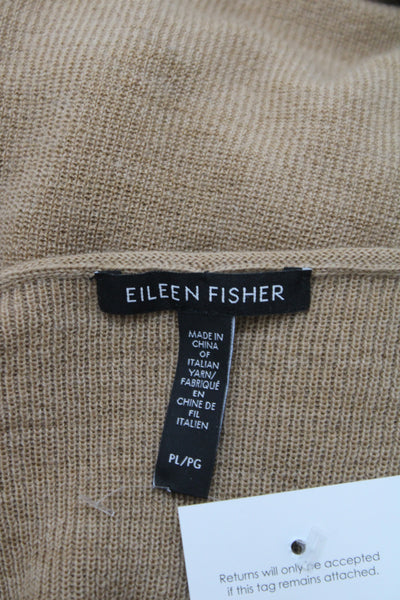 Eileen Fisher Women Brown Merino Wool Pullover Long Sleeve Round Neck Size PL