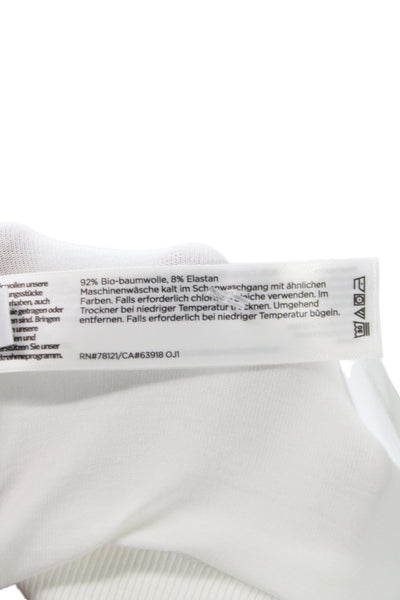 Eileen Fisher Womens Basic Long Sleeve Organic Cotton Tee White Size L