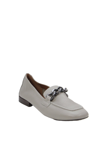 Donald J Pliner Womens Leather Chain Link Bethany Loafers Grey Size 9.5 Medium