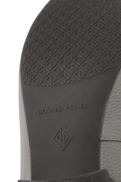 Donald J Pliner Womens Leather Chain Link Bethany Loafers Grey Size 9.5 Medium