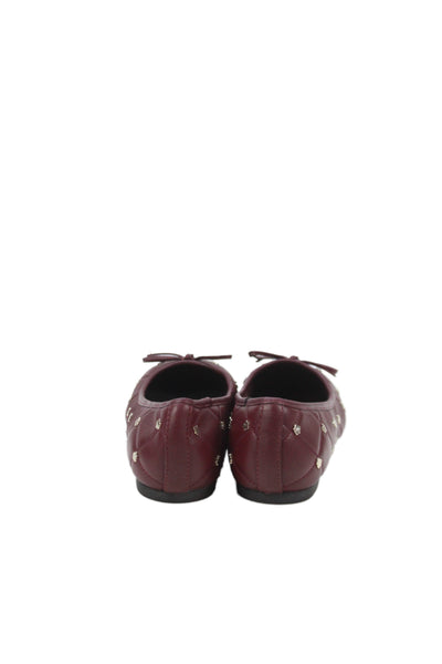 Ted Baker London Womens Leather Quilted Magnolia Ballet Flats Purple Size 40 10
