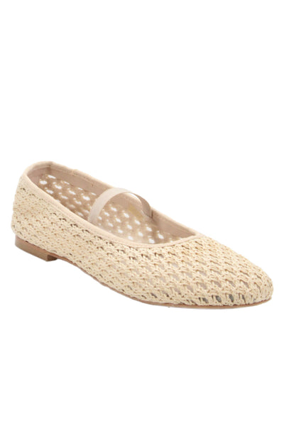 Patricia Green Womens Monaco Raffia Ballet Flats Natural Beige Size 10