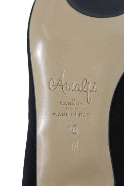 Amalfi by Rangoni Womens Suede Angela Ankle Boots Black Size 10 Medium